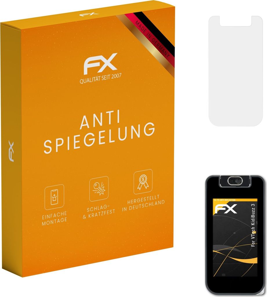 atFoliX FX-Antireflex 3x Schutzfolie kompatibel mit VTech KidiBuzz 3 Displayfolie