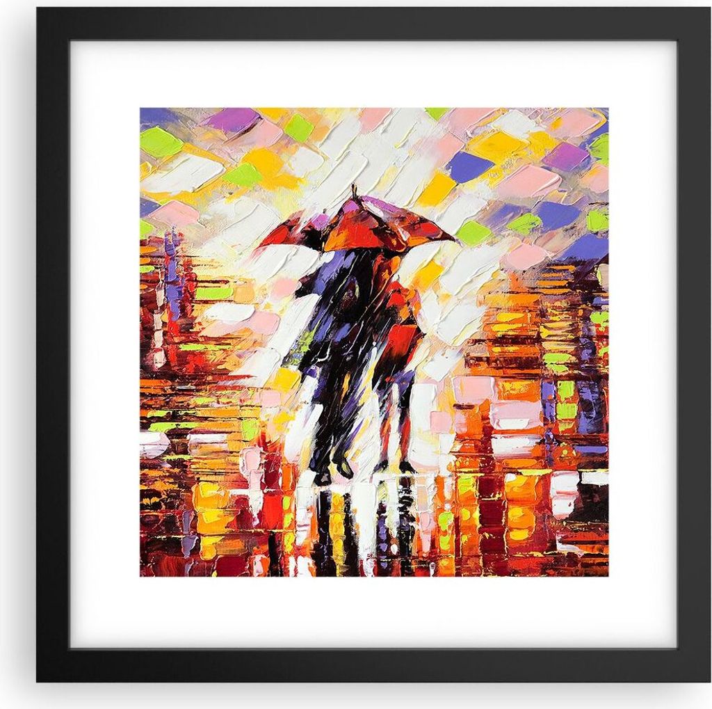 Gerahmtes Poster - Schwarzer Rahmen - gehen liebhaber - 30x30 cm - Wand Bild - Wanddeko - Wandbilder - Kunstposter - Wandposter - Bilderrahmen - Bi...