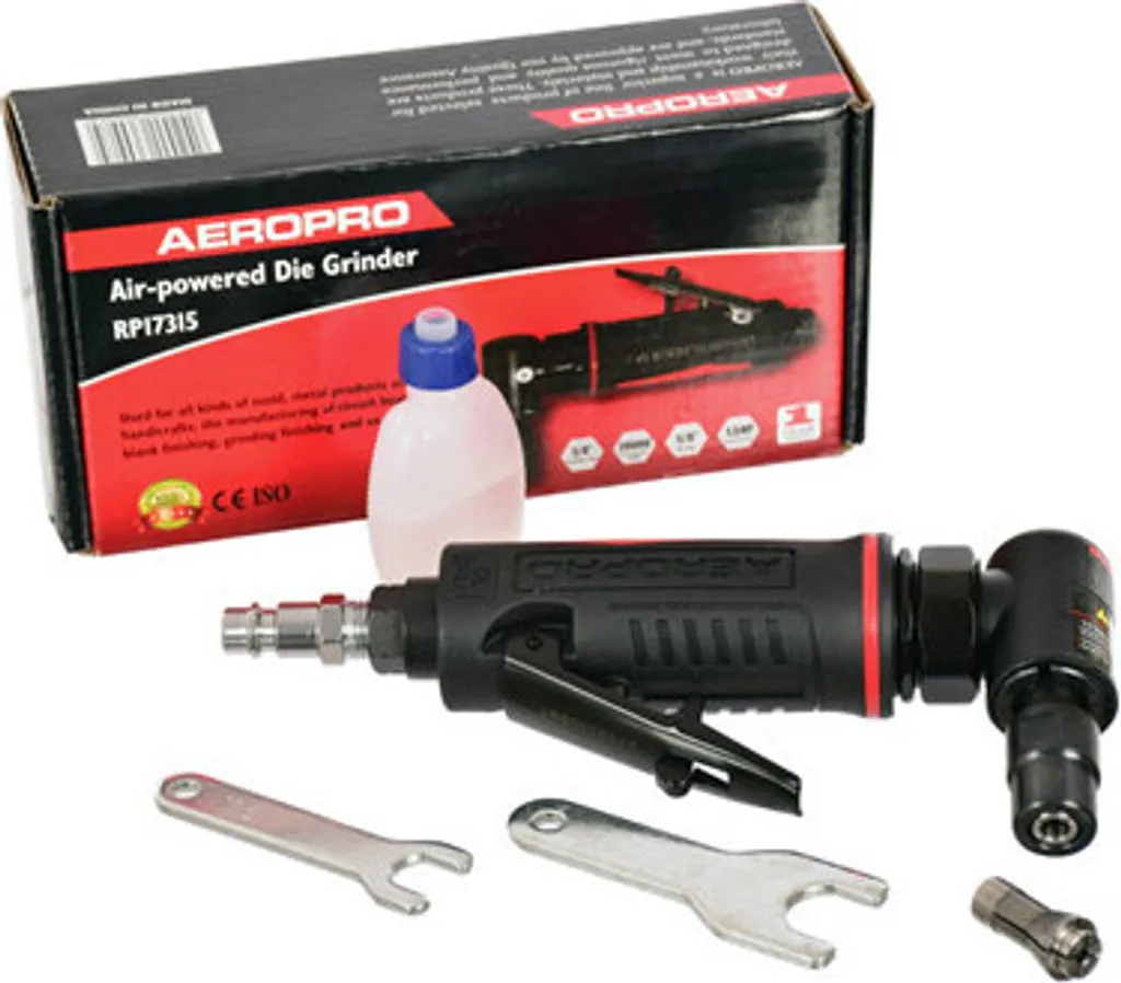 Meuleuse d'angle pneumatique RP17315 avec pinces de 6 et 3 mm robuste