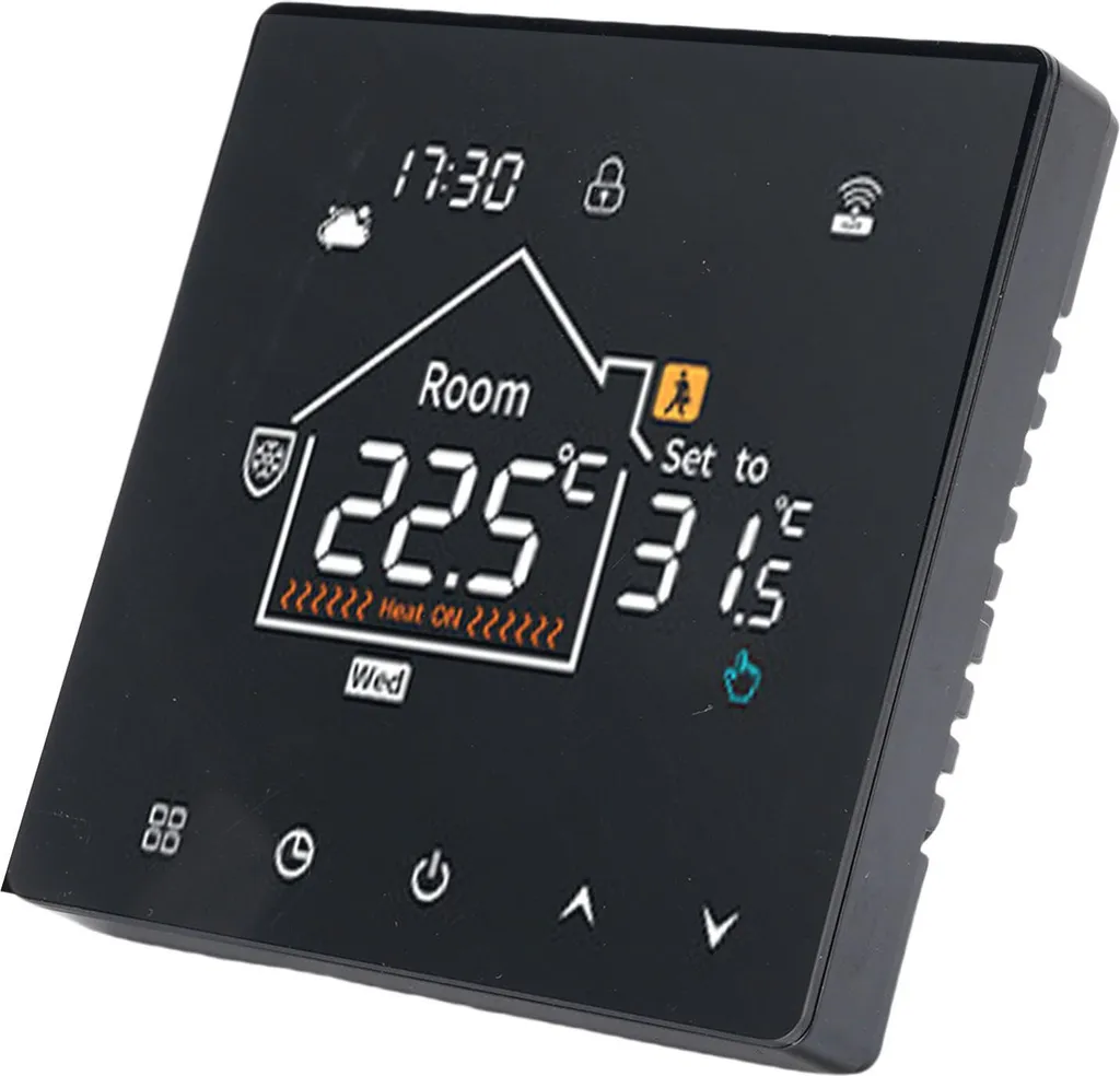 Thermostat Programmable LCD pour Chaudière à Eau - Modèle Classique Noir - 5