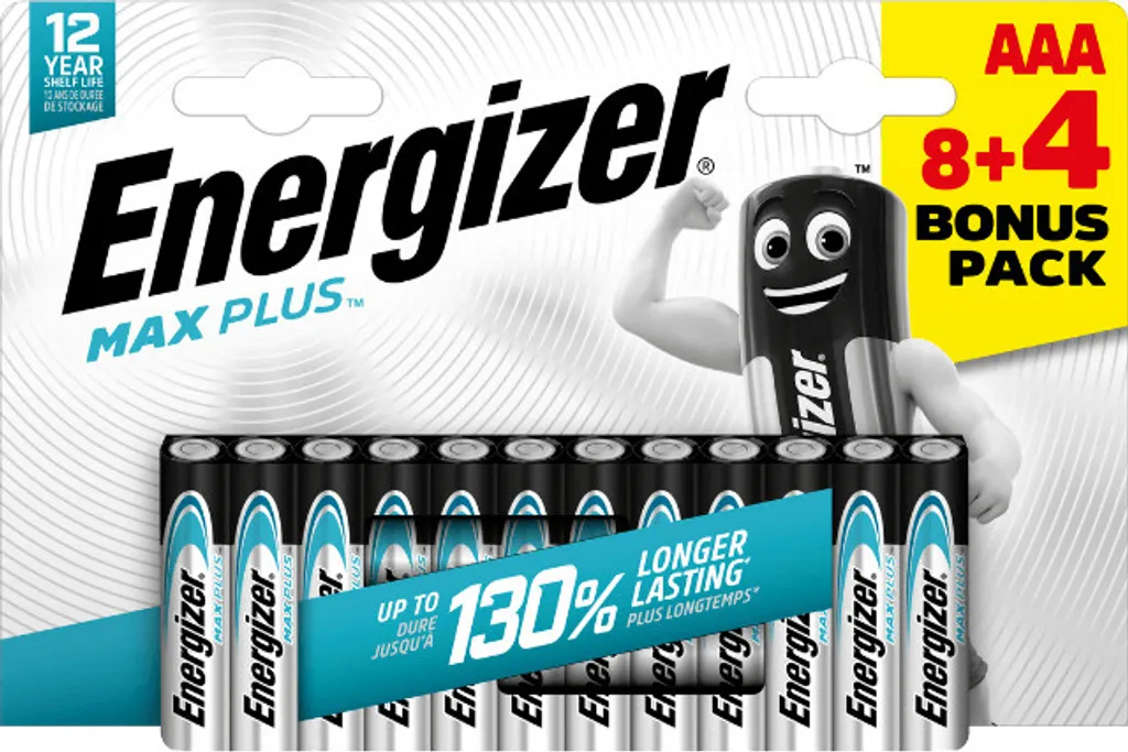 Piles AAA Energizer MAX+ pour jouets et télécommandes - Lot 12 piles