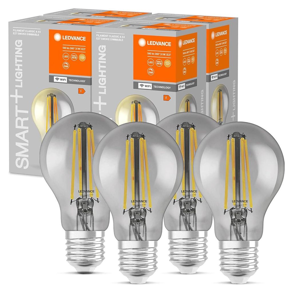 4 x Ledvance LED Smart+ Filament A60 Birne 6W = 44W E27 Produktbild 