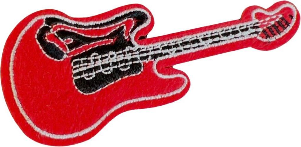 Gitarrensaiten-Emblem-Patch, Rot