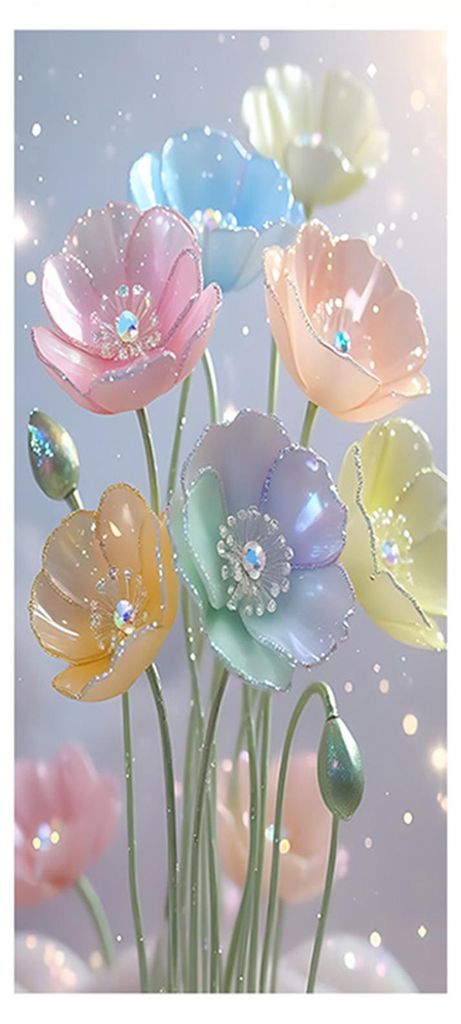 Blumen-Fenster-Sichtschutzfolie, Buntglas-Tulpen-Schmetterlings-Fensteraufkleber, statischer Glasaufkleber für Zuhause, Küche, Büro, Badezimmer B