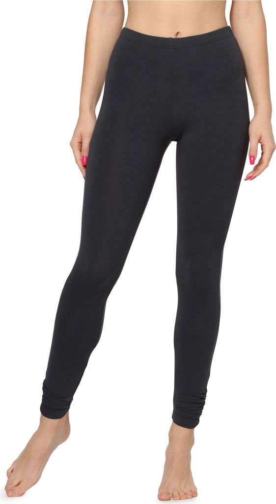 Merry Style Damen Lange Leggings Sportleggings aus Viskose mit Raffung Hohe Taillie MS10-345(Graphite, M)