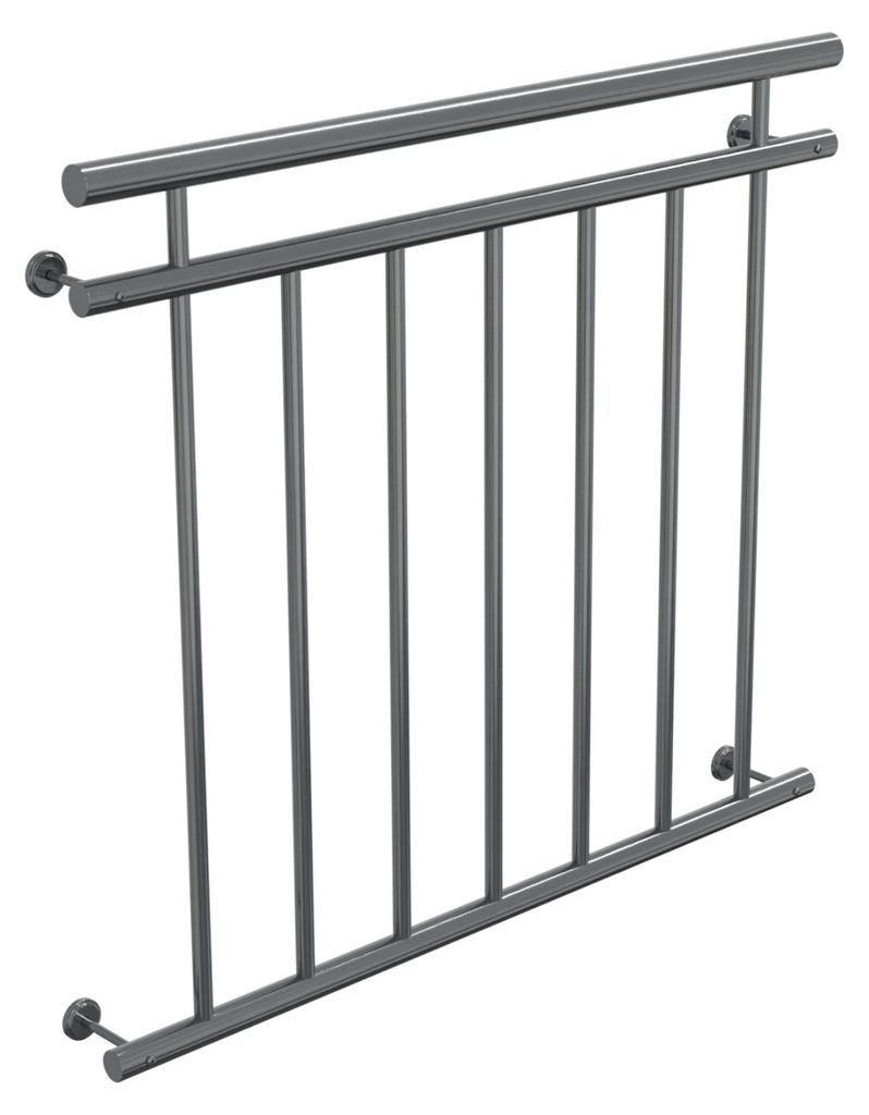 HAGO24 Französischer Balkon Fenstergitter Geländer Edelstahl Stabgeländer 100x90cm Julietbalustrade Scheinbalkon Vorstellbalkon Brüstungsgitter...