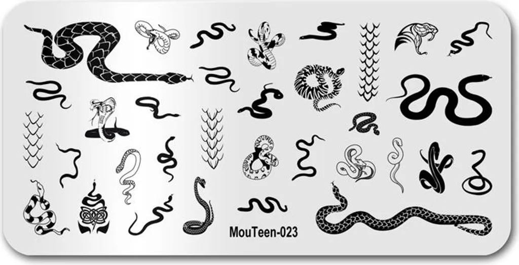 Piastra Stamping MouTeen-023: Snake Style per Unghie da Urlo - 2