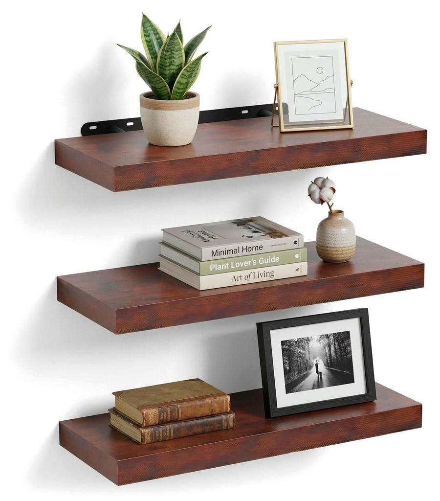 Scaffale da parete Relaxdays, set da 3 pezzi, L x P x A: 4 Immagine del prodotto 