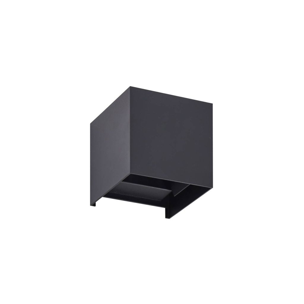 Lindby LED-Außenwandlampe Nivar, eckig, schwarz, 10 cm, Produktbild 