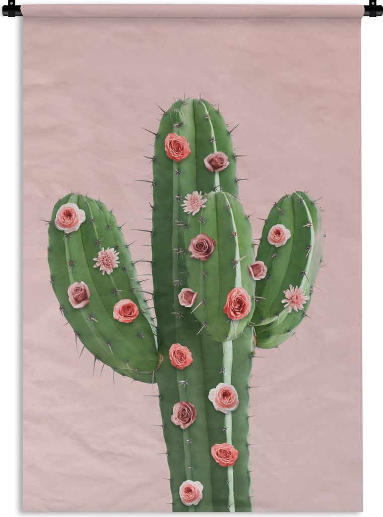 MuchoWow Wandteppich Wandbehang Kaktus - Stilleben - Blumen 120x180 cm Tapisserie Dekoration Wandtuch - Schlafzimmer - Dekorationen für das Haus