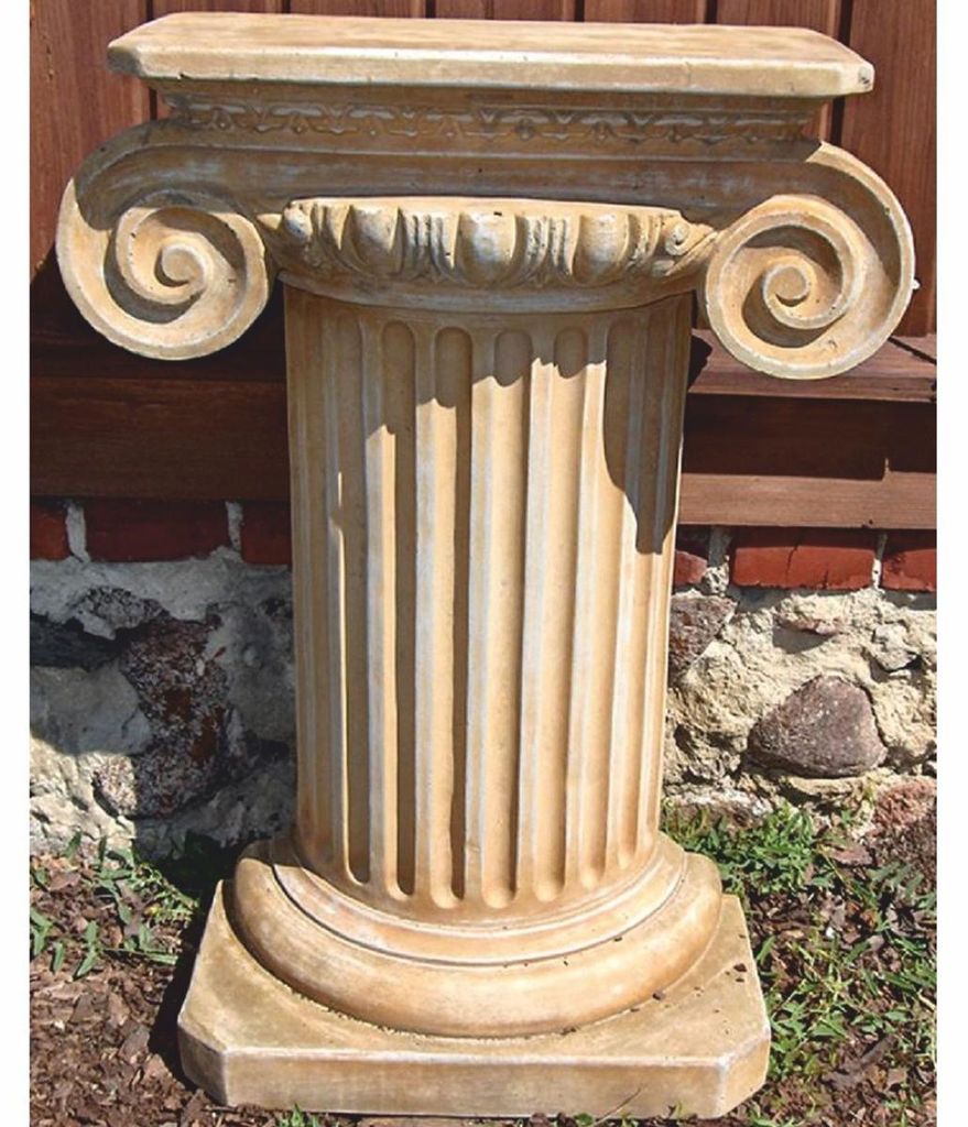 Casa Padrino Barock Halbsäule Beige H. 77 cm - Barockstil Garten Deko