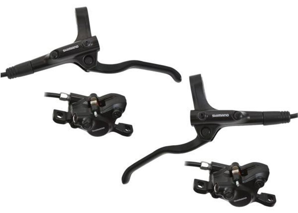 Shimano hydraulisches Scheibenbremsen-Set MT200 vorne und hinten – ohne Bremsscheibe – schwarz