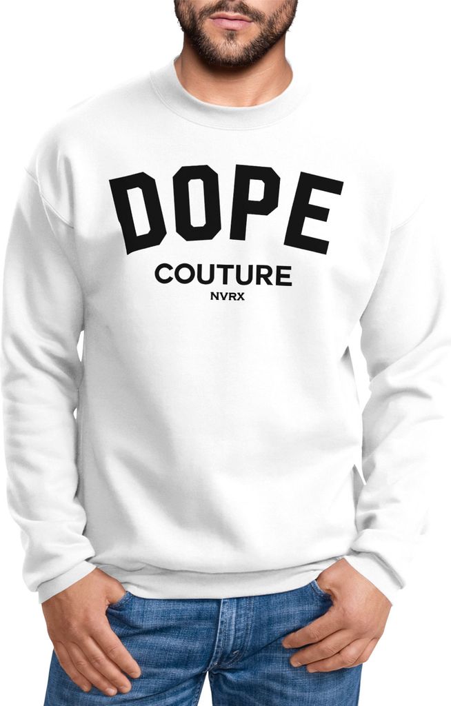 Sweatshirt Herren DOPE COUTURE Rundhals-Pullover Neverless weiß XXL