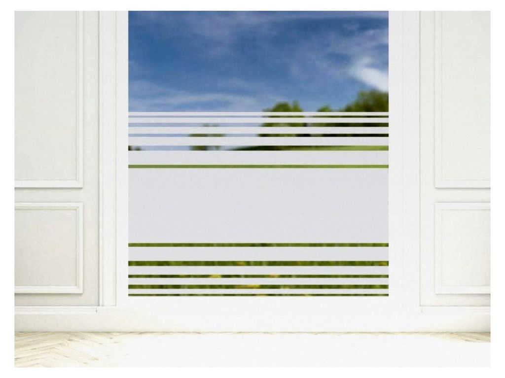 Fensterfolie Streifen, Sichtschutzfolie Milchglas für Fenster, Glastür, Scheiben lichtdurchlässig - 80x57cm
