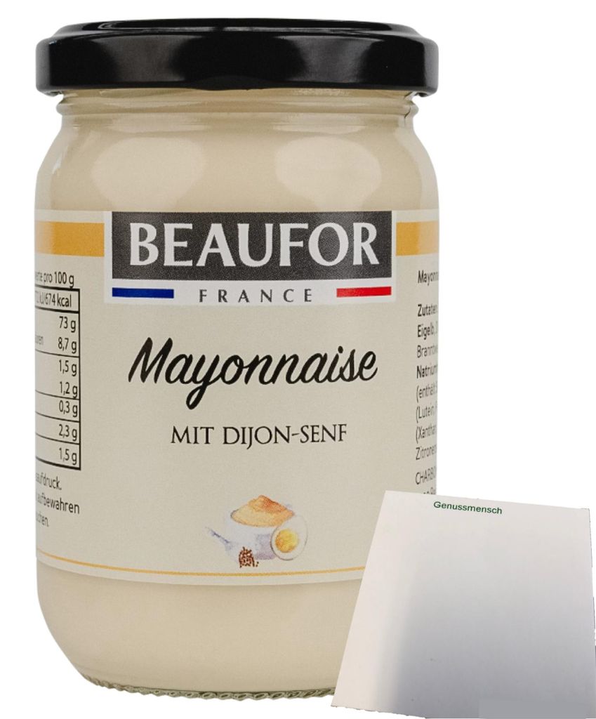 Beaufor Mayonnaise mit Dijon-Senf (212g Glas) + usy Block