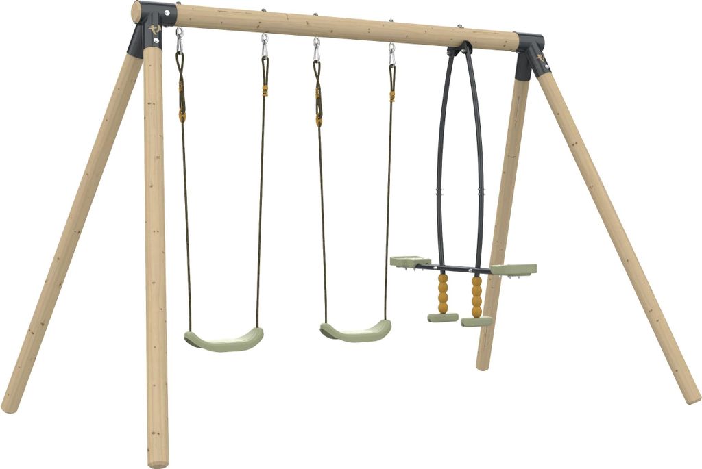 Portique ANÉMONE 2 balançoires - vis-à-vis - kit d'ancrage Image du produit 