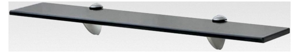 Wandregal mit Glasboden 8 mm Schwarz, 60 x 20 cm