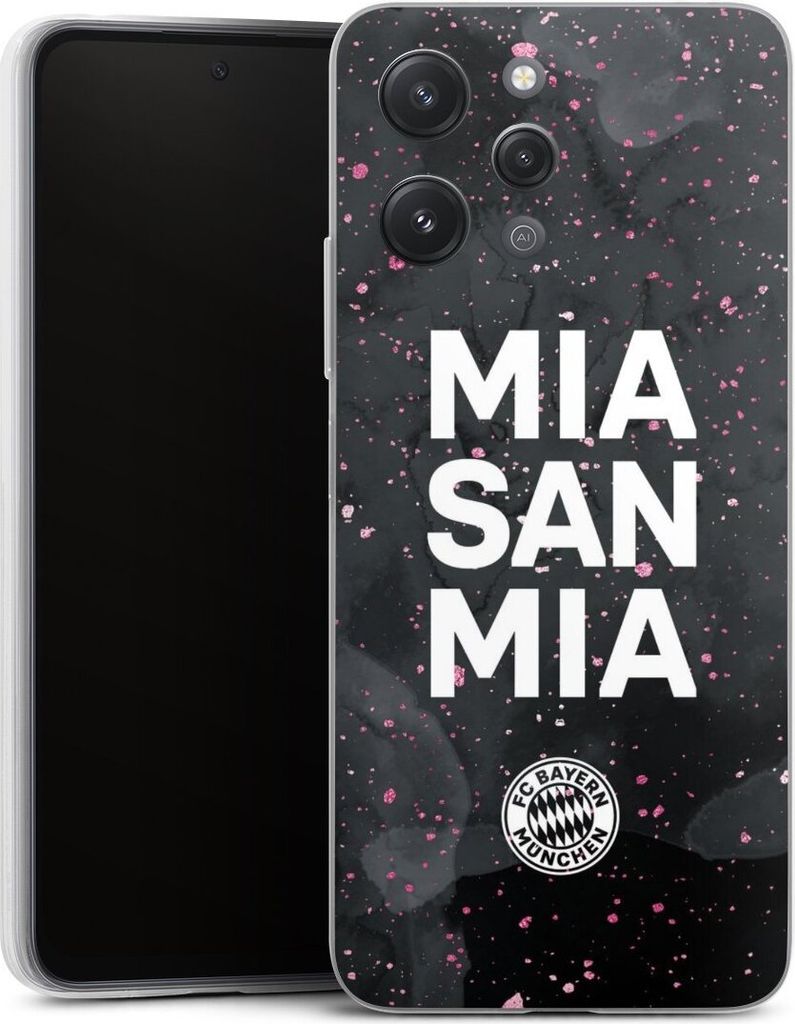DeinDesign Slim Hülle für Xiaomi Redmi 12 Silikon Case Ultra Dünn Handyhülle FC Bayern München Mia San Mia Girl Style