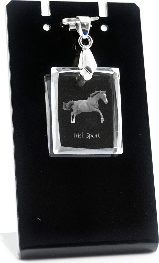 Irský sportovní koník - Pendente in cristallo con cavallo, collana con foto, gioiello unico di Art-Dog