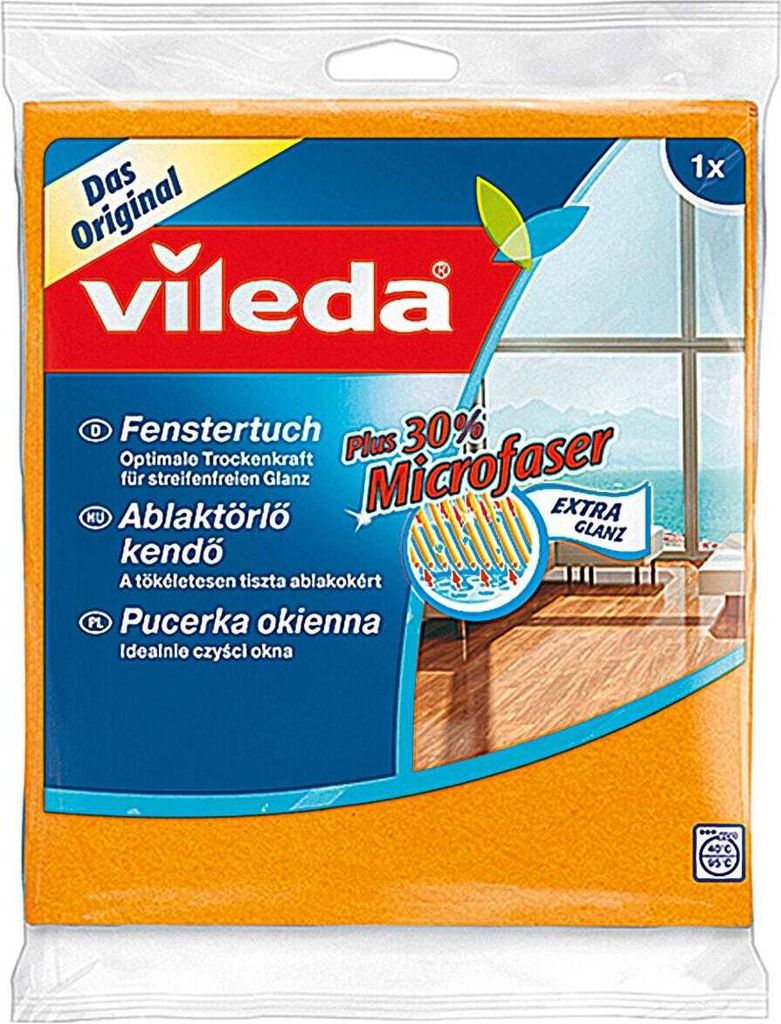 VILEDA Utěrka na okna +30% mikrovlákno 39x36cm Obrázek produktu 6