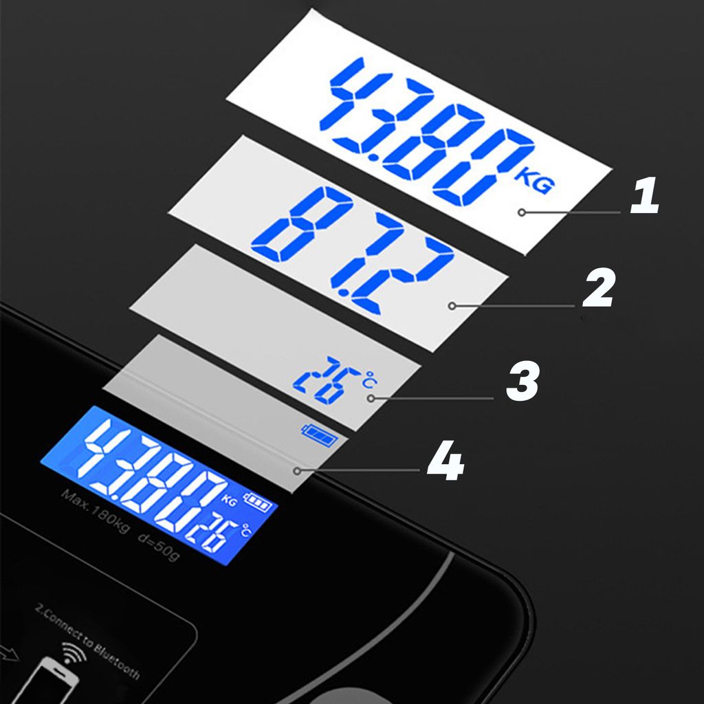 Körperfettwaage mit App LCD Digitale Personenwaage Smart Produktbild 14