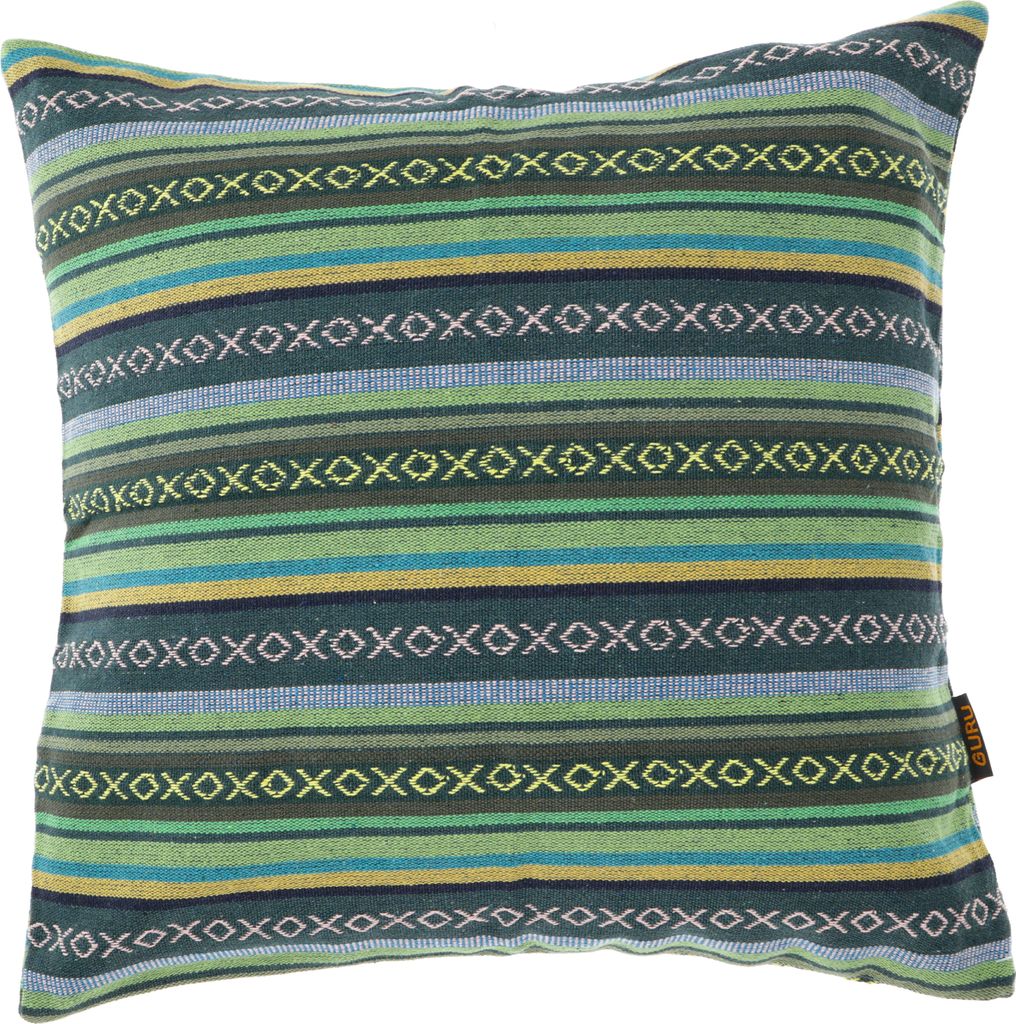 Boho-Style Kissenhülle, Gewebter Ethno Kissenbezug - Grün, Baumwolle, 50*50*0,5 cm, Zierkissen, Dekokissen, Sofakissen