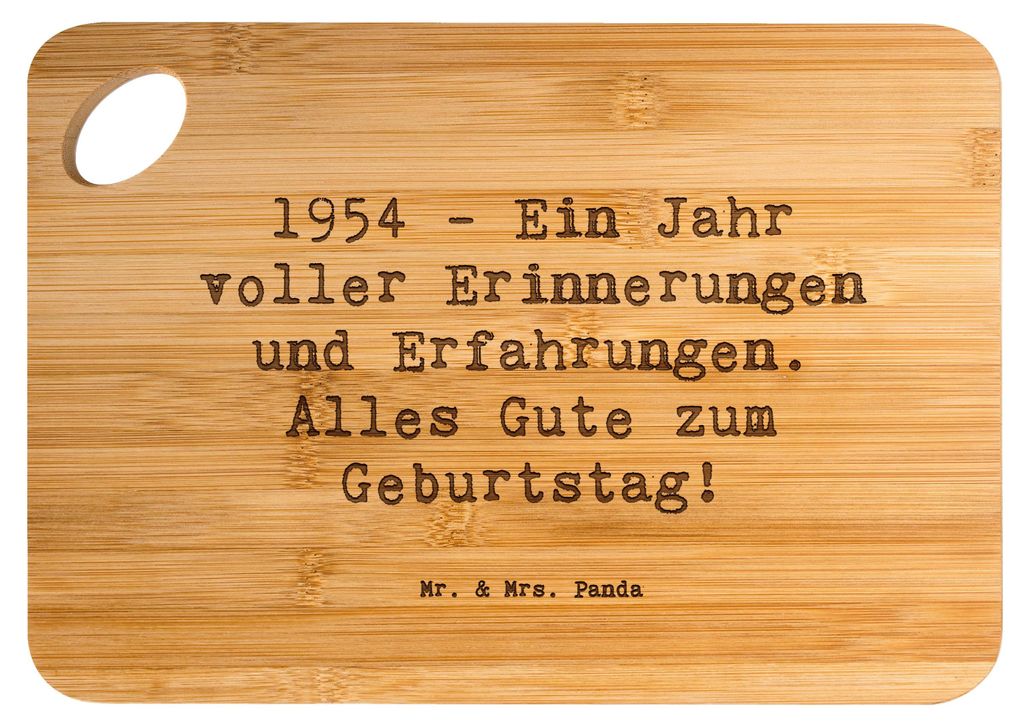Mr. & Mrs. Panda holzschneidebrett Spruch 1954 Geburtstag - Transparent - Geschenk, Jubiläum, besondere Anlässe, Erinnerungen, Holzbrett, Frühst...