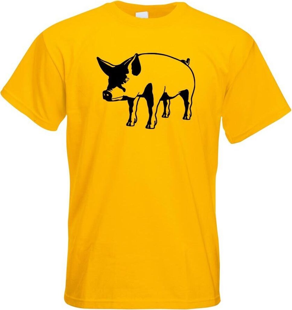 Kiwistar - T-Shirt - gelb - Schwein Motiv 5 - Sau - Baby Herren Funshirt Bedruckt Design Sprüche Spruch Motive - mit Motiv Bedruckt - Funshirt Des...