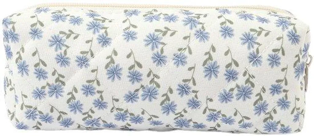 Pochette maquillage bleue de voyage pour sac à main taille compacte XS