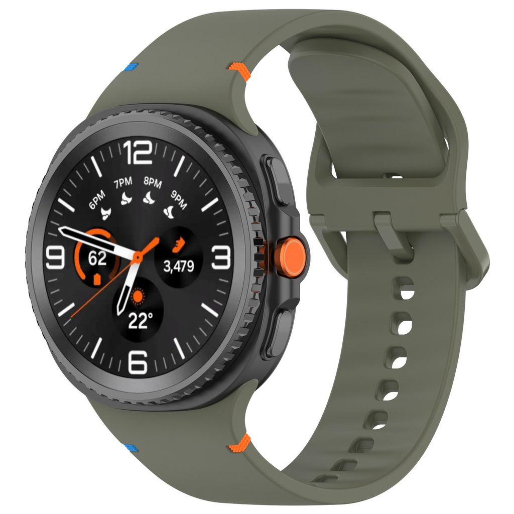 FFO2World Silikon Sportarmband kompatibel mit Samsung Galaxy Watch 8 (40/44/46 mm Classic) – Weiches Ersatzband für Alltag & Fitness – Militä...