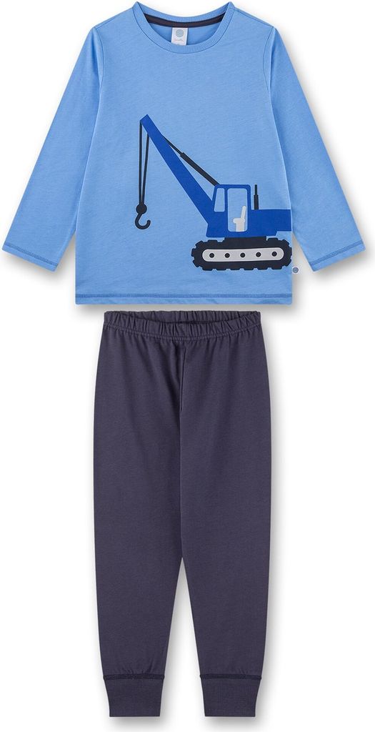 Sanetta Jungen-Schlafanzug lang blau Bagger 104