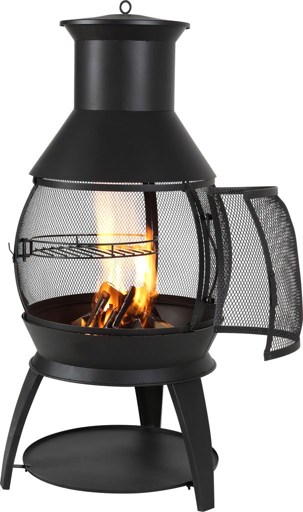 SucceBuy 22-Zoll-Gartenkamin aus Eisen mit Grillgitter und Produktbild 