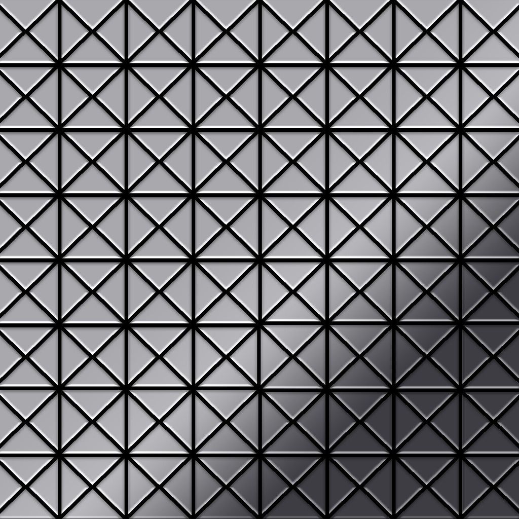 Mosaik Fliese massiv Metall Edelstahl hochglänzend grau 1,6mm stark Deco-S-S-M