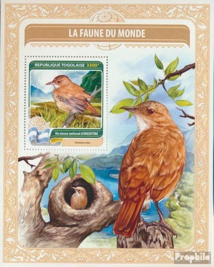 Briefmarken Togo 2016 Mi Block 1327 (kompl. Ausgabe) postfrisch Nationalvogel Argentiniens