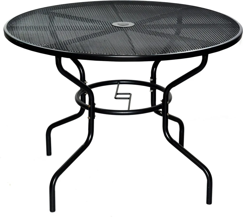Table de jardin en métal stable et durable ZWMT-51 plateau 106 cm