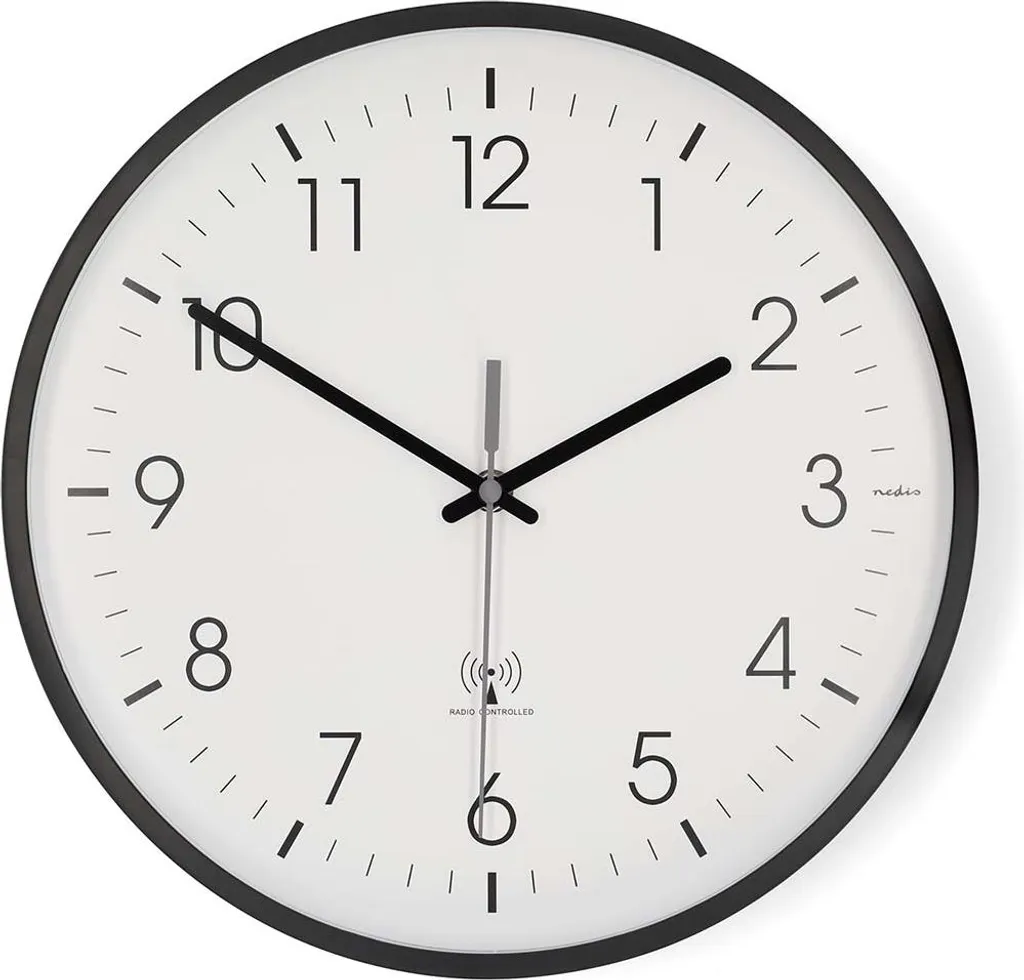 Horloge murale silencieuse radiocommandée avec mise à l'heure automatique