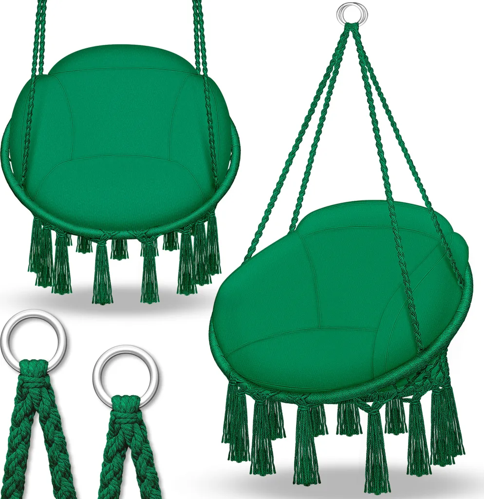 Sedia Sospesa Verde tillvex 200kg: Poltrona da Appendere con Cuscino