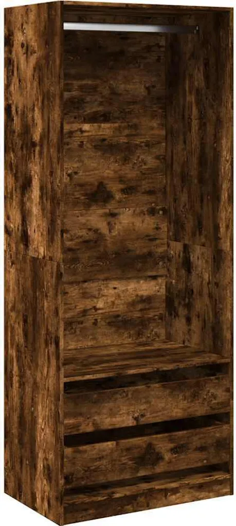 Armoire de rangement 80x50x200 cm chêne fumé pour organiser votre dressing