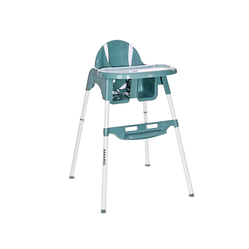 Lorelli Amaro Chaise Haute Enfant avec Double Tablette et Sangle Bleu