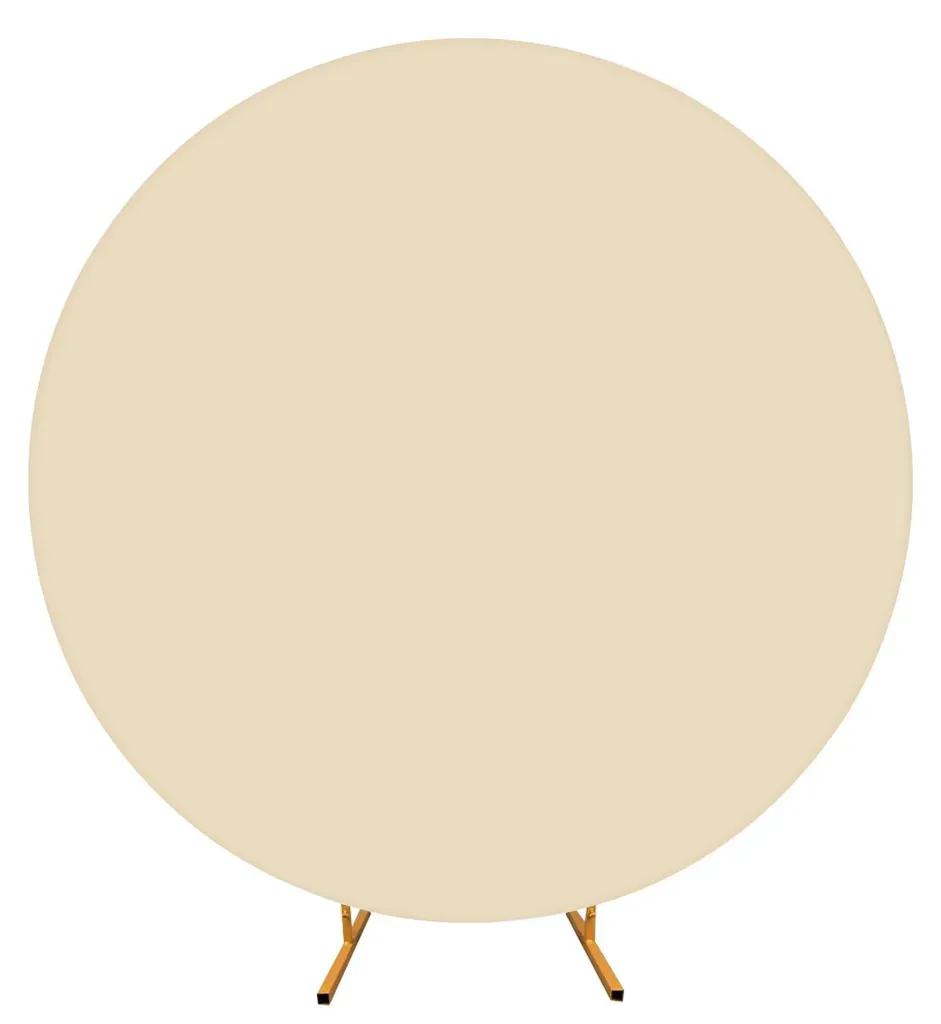 Fond de Scène Rond Champagne pour Mariage et Décoration de Fête 2 Mètres