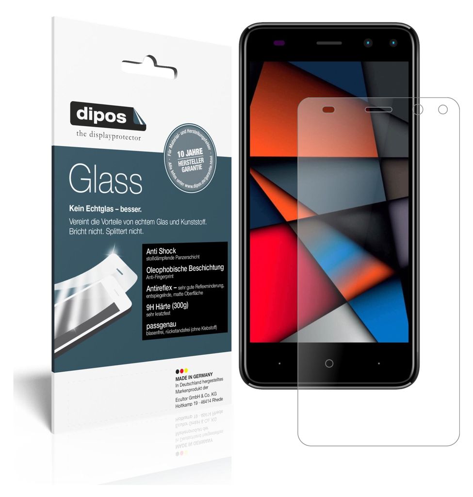 2x Schutzfolie für Intex Indie 6 matt - Anti-Shock 9H Folie dipos Glass