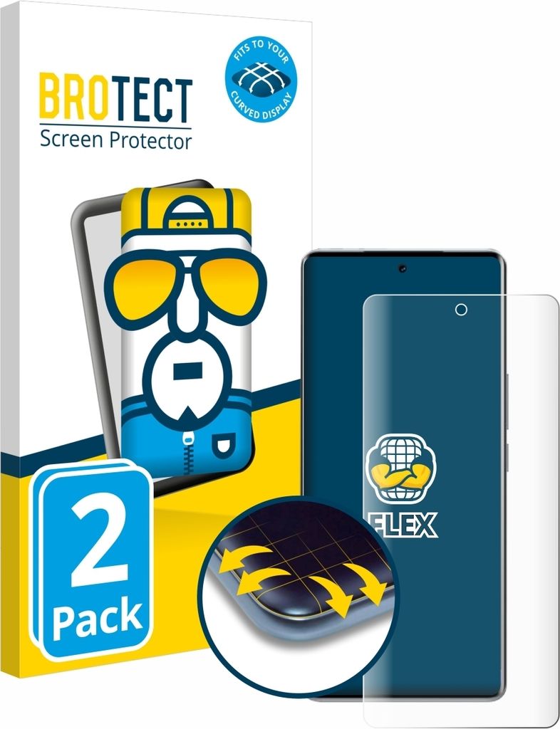 2x BROTECT Fullscreen Schutzfolie für Vivo V40 Displayschutz Folie Fullcover Klar Transparent