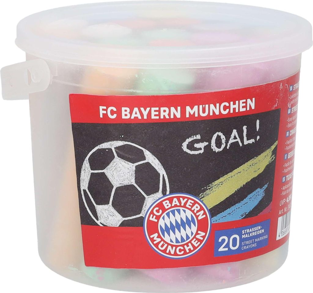 FC Bayern München Straßenmalkreide 20er Eimer mehrfarbig für Kinder