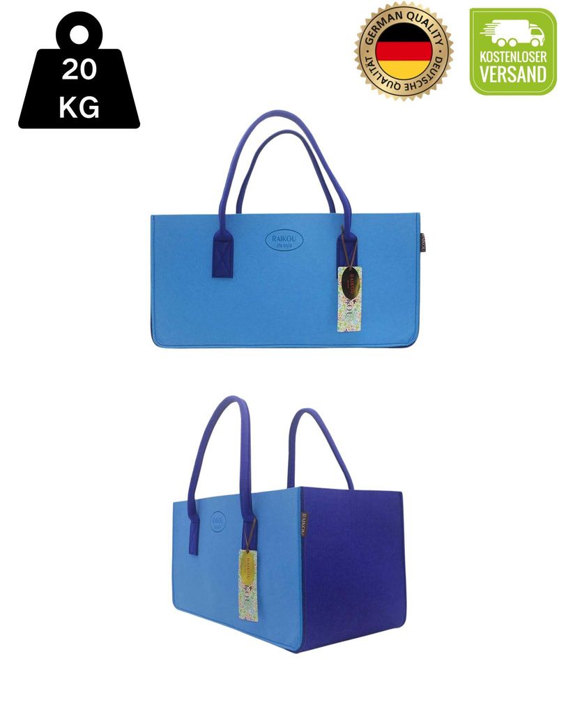 RAIKOU Kaminholztasche aus Filz Einkaufstasche Aufbewahrung Produktbild 