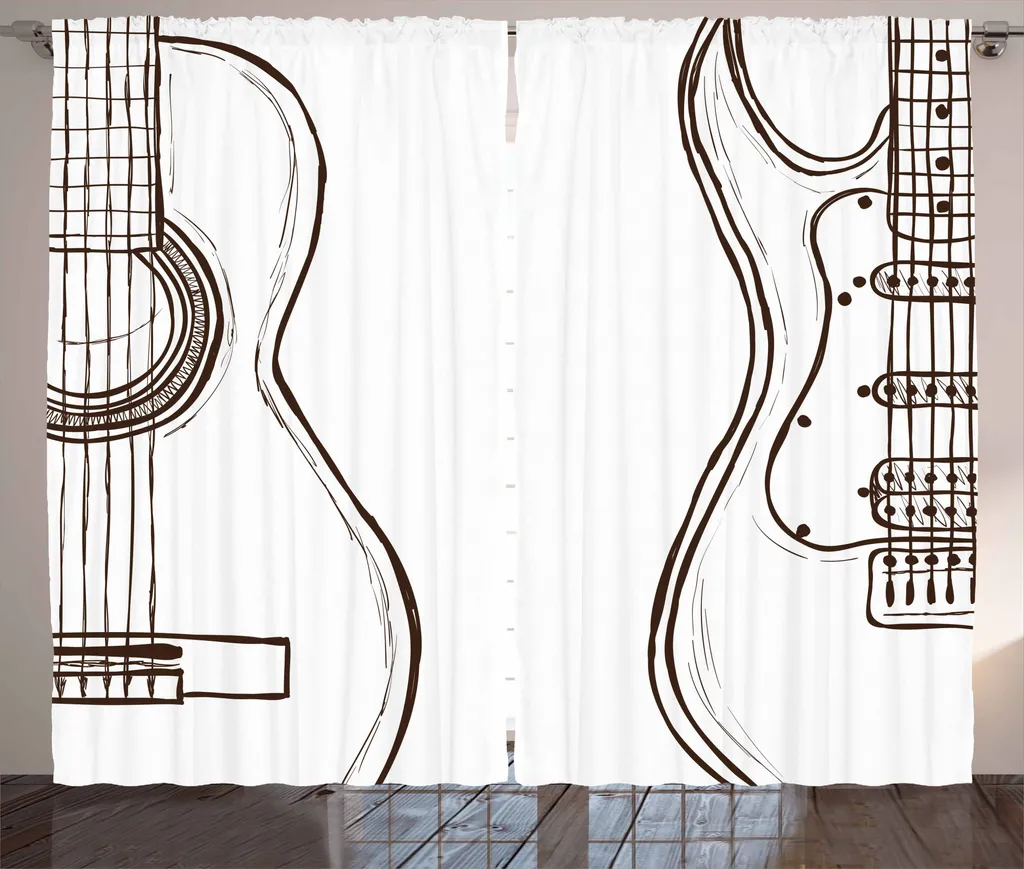 Tenda Chitarra ABAKUHAUS Doodle Rock - 280x175cm Marrone Scuro Bianco