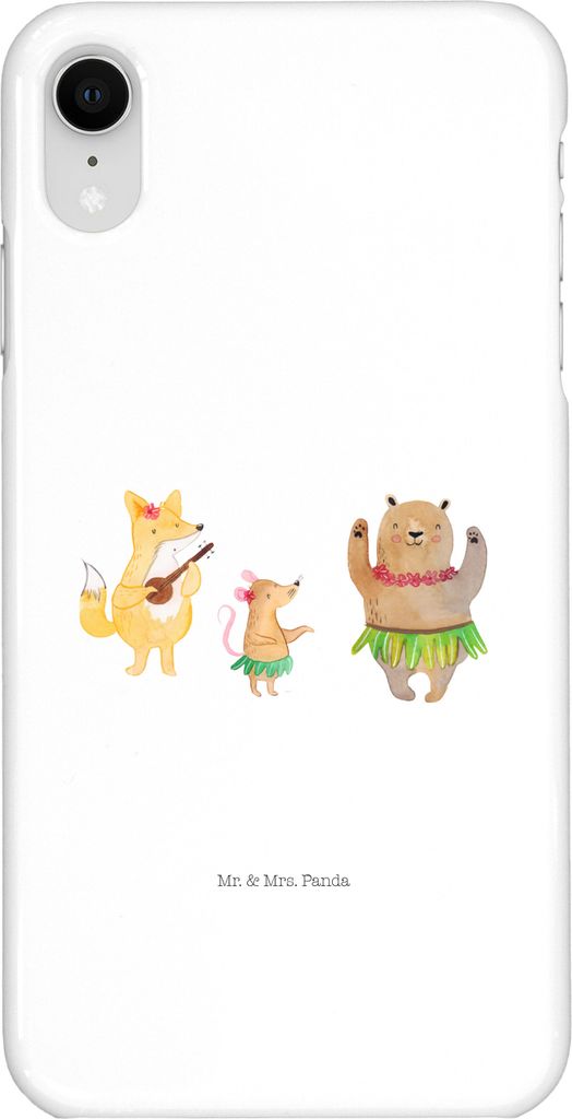 Mr. & Mrs. Panda Iphone XR Handyhülle Waldtiere Aloha - Weiß - Geschenk, Igel, Tanzen, Hase, Musik, Wald, Handy Case, Premium Kunststoff, Lustige...