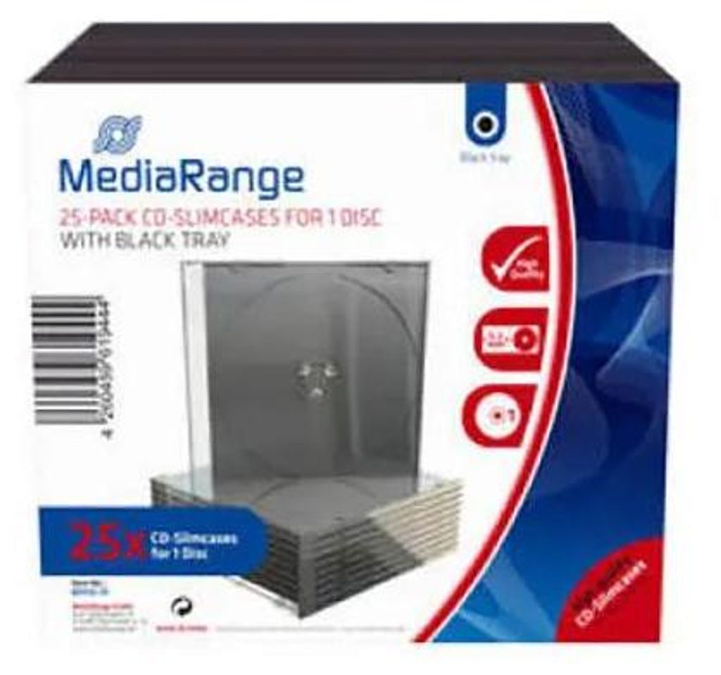 MediaRange BOX32-25, Schmales Gehäuse, 1 Disks, Schwarz, Produktbild 