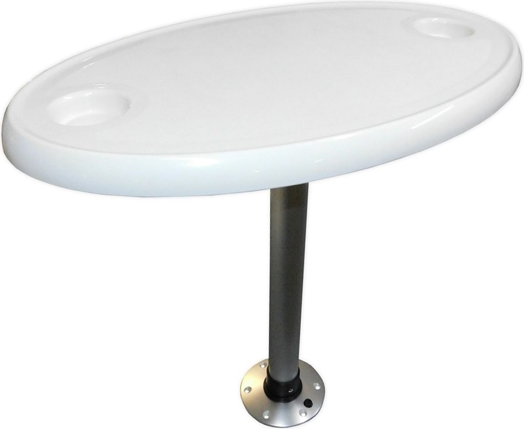 Kunststoff Tisch Satz mit Aluminium Tischbein & Fuß : Oval 457 x 762mm
