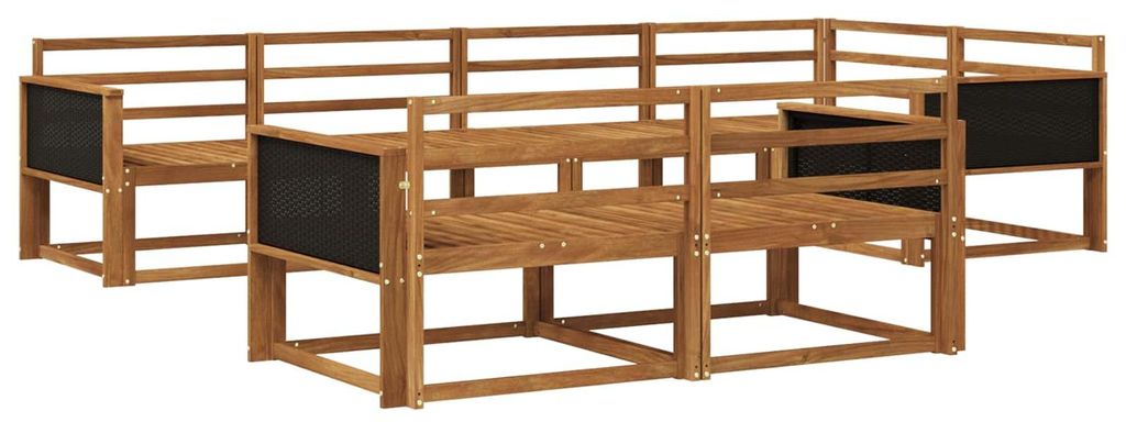 vidaXL Outdoor-Sofagarnitur 7 pcs Natur Massivholz Akazie