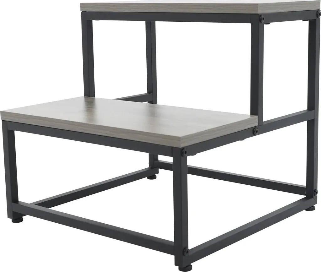 Marchepied stable 2 marches pour éviter les chutes gris charge 80 kg